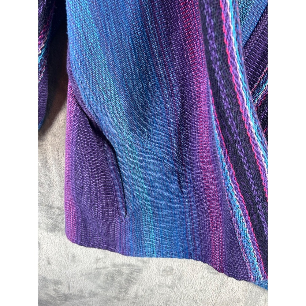 Greentree Weavers Handwoven Cardigan Jacket Womens L/XL Multicolor Boho Chic Vtg - Picture 13 of 16